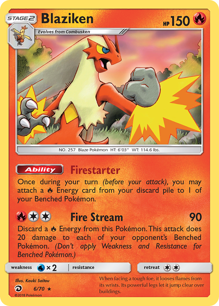 Blaziken (6/70) [Sun & Moon: Dragon Majesty] | Shuffle n Cut Hobbies & Games