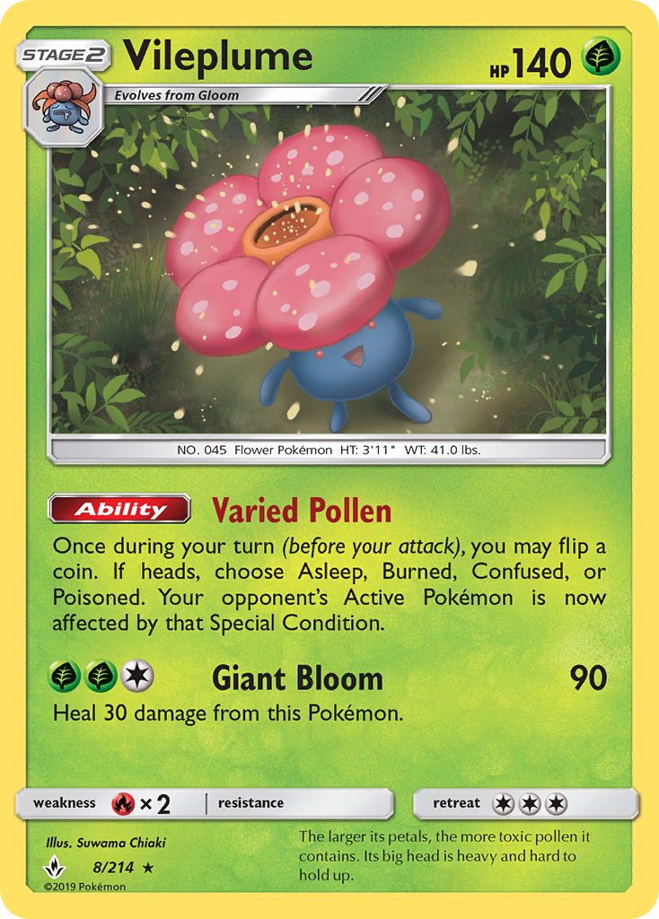 Vileplume (8/214) [Sun & Moon: Unbroken Bonds] | Shuffle n Cut Hobbies & Games