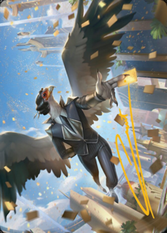Skyboon Evangelist Art Card (Gold-Stamped Signature) [Streets of New Capenna Art Series] | Shuffle n Cut Hobbies & Games