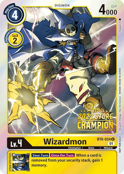 Wizardmon [BT6-034] (2022 Store Champion) [Double Diamond Promos] | Shuffle n Cut Hobbies & Games