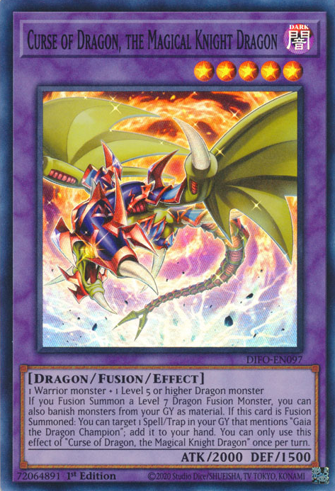 Curse of Dragon, the Magical Knight Dragon [DIFO-EN097] Super Rare | Shuffle n Cut Hobbies & Games