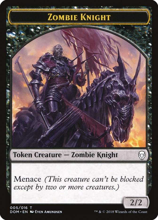 Zombie Knight Token [Dominaria Tokens] | Shuffle n Cut Hobbies & Games