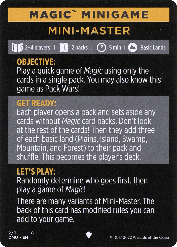 Mini-Master (Magic Minigame) [Commander Legends: Battle for Baldur's Gate Minigame] | Shuffle n Cut Hobbies & Games
