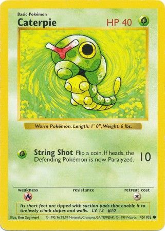 Caterpie (45/102) [Base Set Shadowless Unlimited] | Shuffle n Cut Hobbies & Games