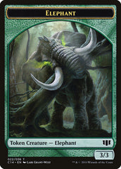 Elephant // Elf Warrior Double-Sided Token [Commander 2014 Tokens] | Shuffle n Cut Hobbies & Games