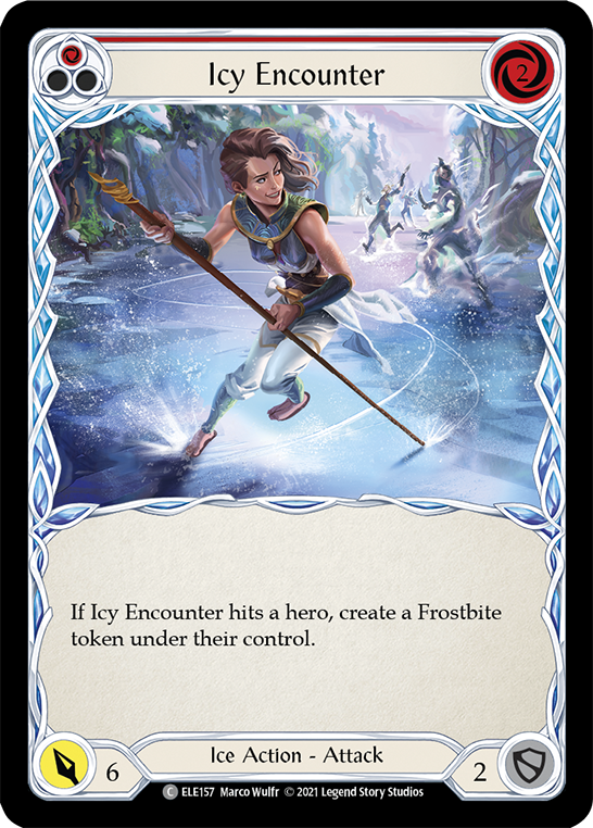 Icy Encounter (Red) [ELE157] (Tales of Aria)  1st Edition Rainbow Foil | Shuffle n Cut Hobbies & Games