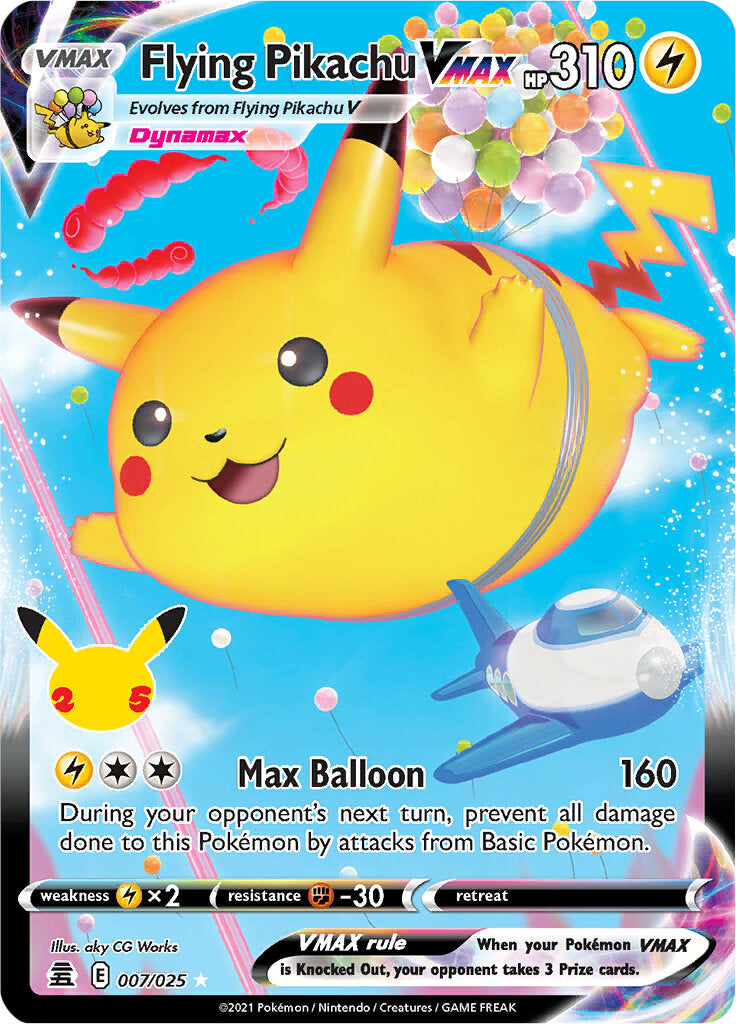 Flying Pikachu VMAX (007/025) [Celebrations: 25th Anniversary] | Shuffle n Cut Hobbies & Games