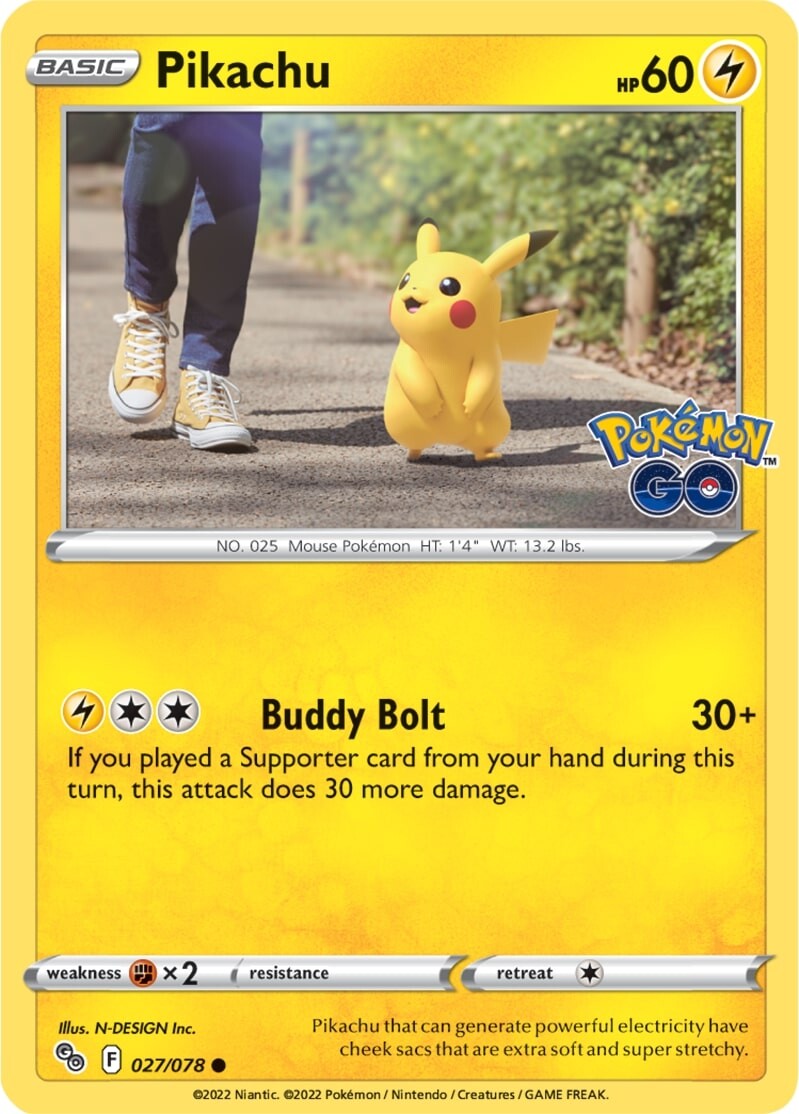 Pikachu (027/078) [Pokémon GO] | Shuffle n Cut Hobbies & Games