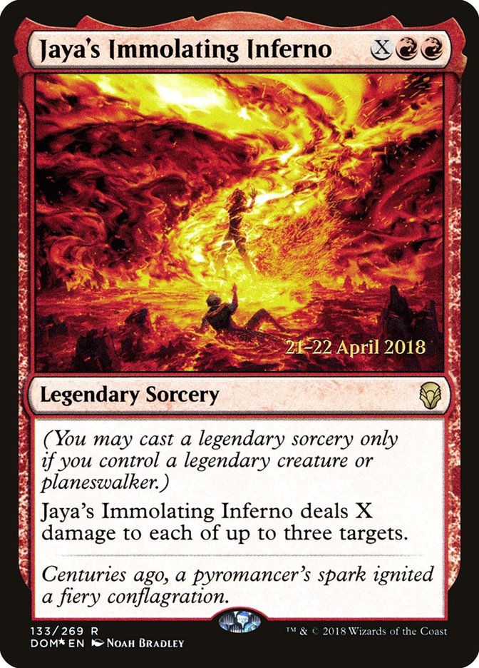 Jaya's Immolating Inferno [Dominaria Prerelease Promos] | Shuffle n Cut Hobbies & Games