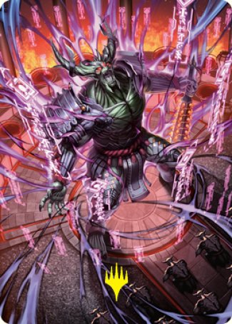 Hidetsugu, Devouring Chaos Art Card (Gold-Stamped Signature) [Kamigawa: Neon Dynasty Art Series] | Shuffle n Cut Hobbies & Games