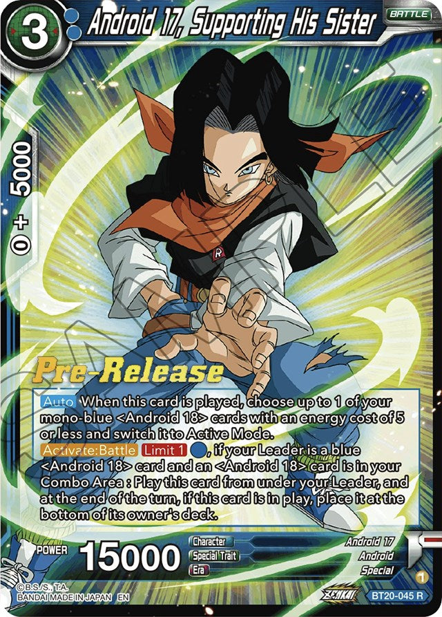 Android 17, Supporting His Sister (BT20-045) [Power Absorbed Prerelease Promos] | Shuffle n Cut Hobbies & Games