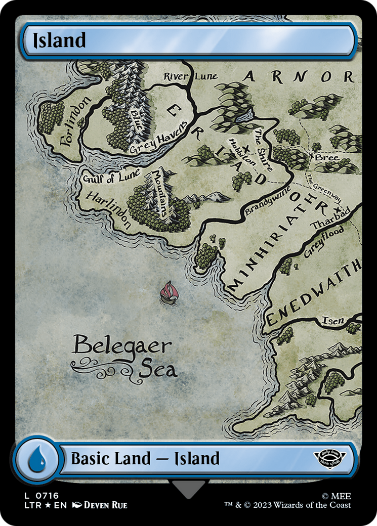 Island (0716) (Surge Foil) [The Lord of the Rings: Tales of Middle-Earth] | Shuffle n Cut Hobbies & Games