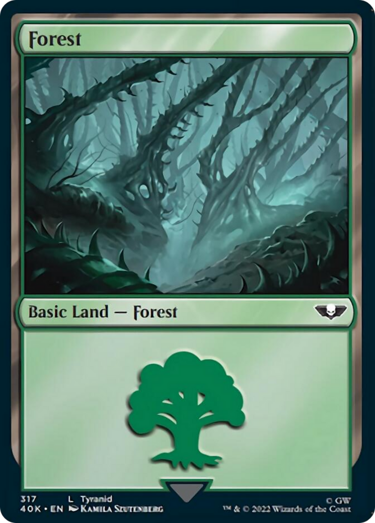 Forest (317) (Surge Foil) [Warhammer 40,000] | Shuffle n Cut Hobbies & Games