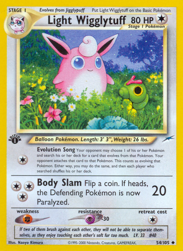 Light Wigglytuff (54/105) [Neo Destiny 1st Edition] | Shuffle n Cut Hobbies & Games