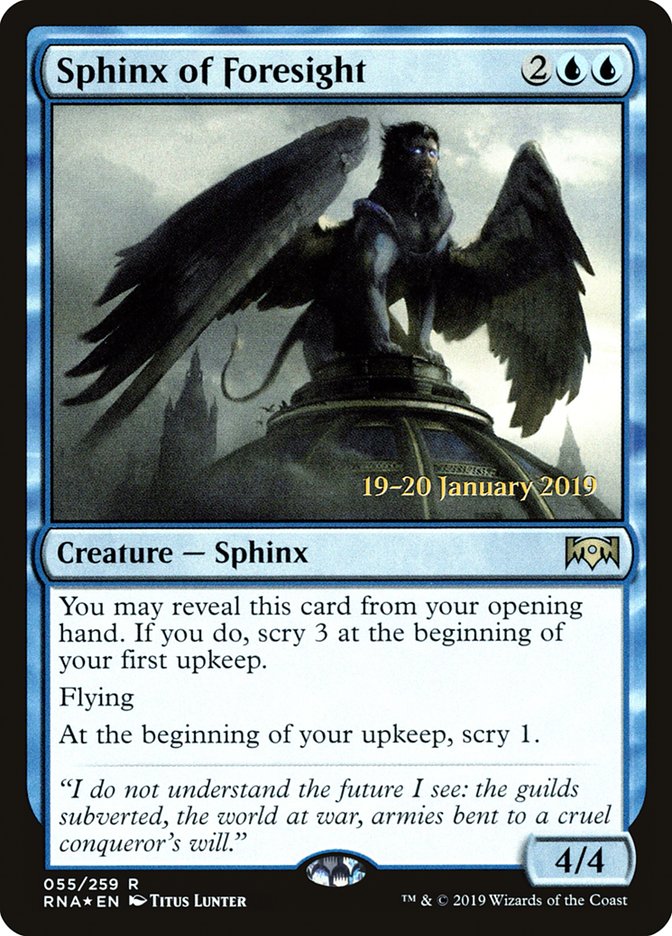 Sphinx of Foresight [Ravnica Allegiance Prerelease Promos] | Shuffle n Cut Hobbies & Games