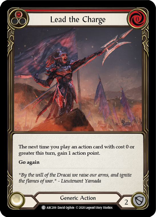 Lead the Charge (Red) [ARC209] Unlimited Edition Rainbow Foil | Shuffle n Cut Hobbies & Games