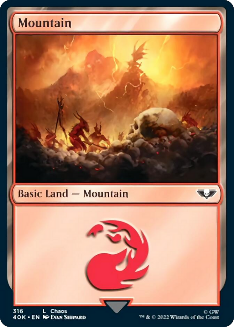 Mountain (316) (Surge Foil) [Warhammer 40,000] | Shuffle n Cut Hobbies & Games