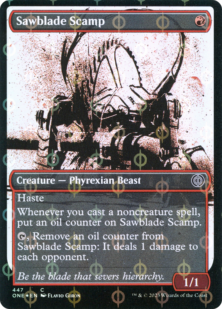Sawblade Scamp (Showcase Ichor Step-and-Compleat Foil) [Phyrexia: All Will Be One] | Shuffle n Cut Hobbies & Games
