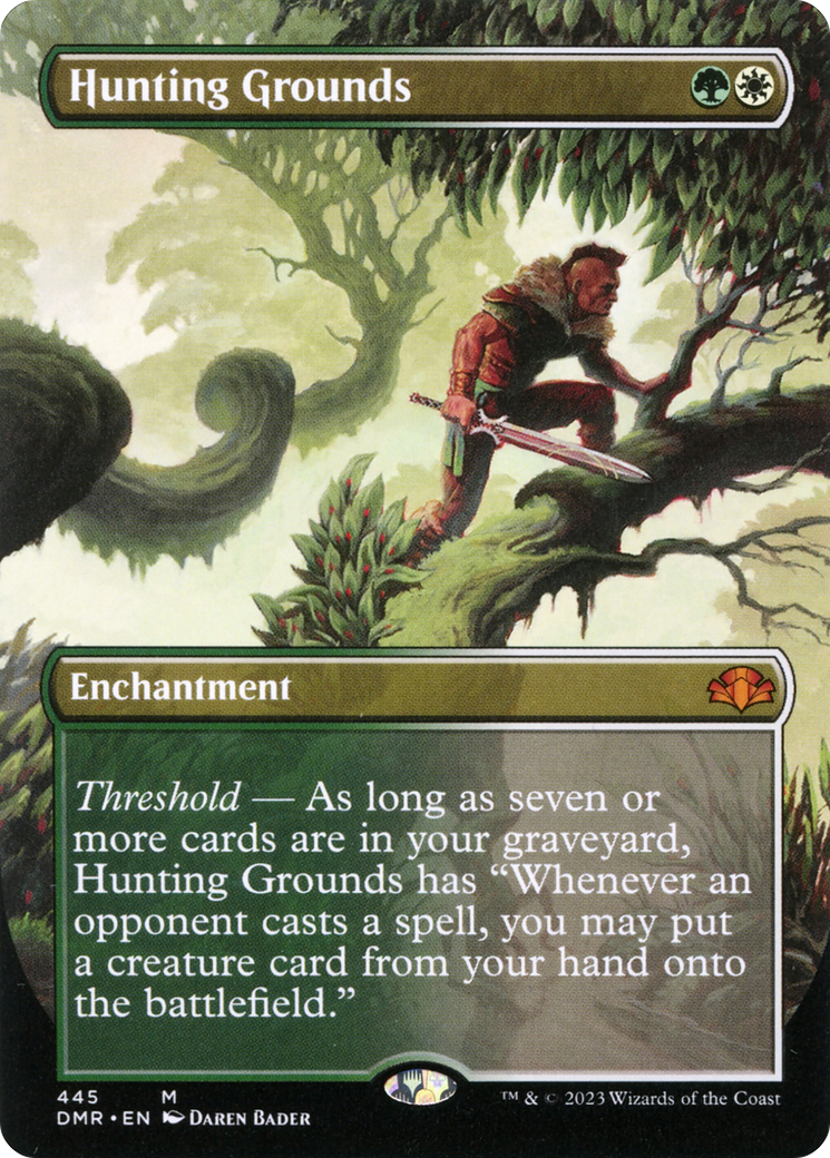 Hunting Grounds (Borderless Alternate Art) [Dominaria Remastered] | Shuffle n Cut Hobbies & Games