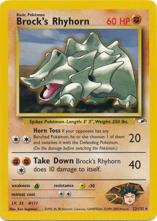 Brock's Rhyhorn (22/132) [Gym Heroes Unlimited] | Shuffle n Cut Hobbies & Games