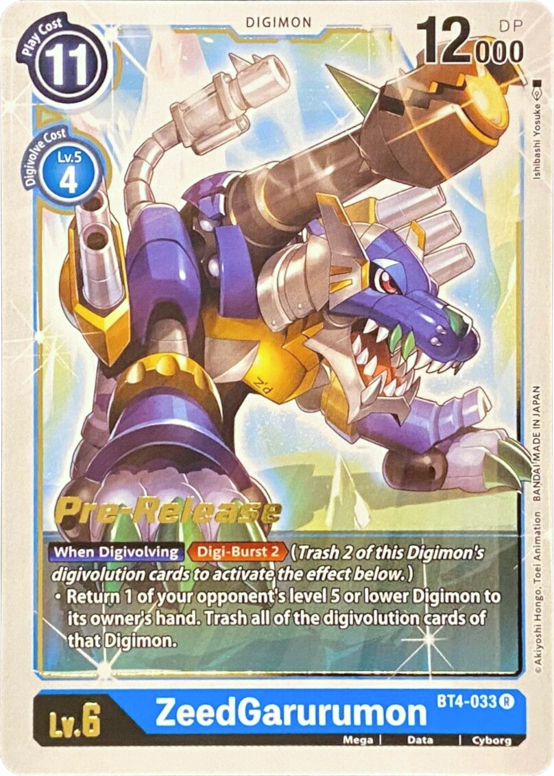 ZeedGarurumon [BT4-033] [Great Legend Pre-Release Promos] | Shuffle n Cut Hobbies & Games