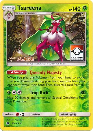 Tsareena (20/149) (League 4th Place) [Sun & Moon: Base Set] | Shuffle n Cut Hobbies & Games