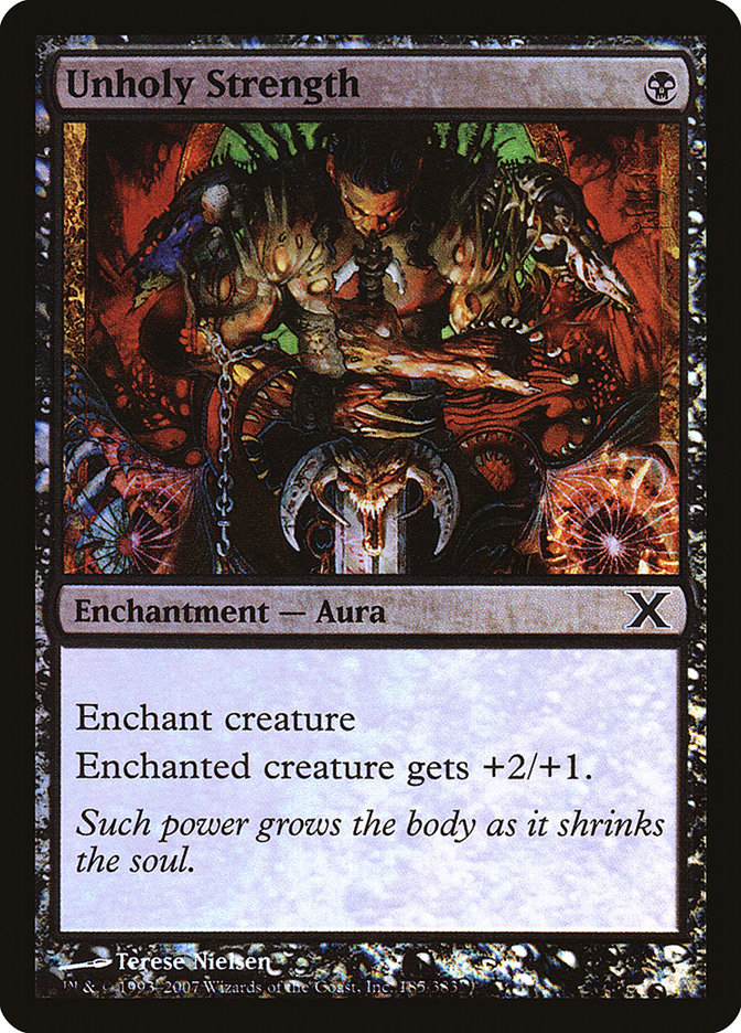 Unholy Strength (Premium Foil) [Tenth Edition] | Shuffle n Cut Hobbies & Games