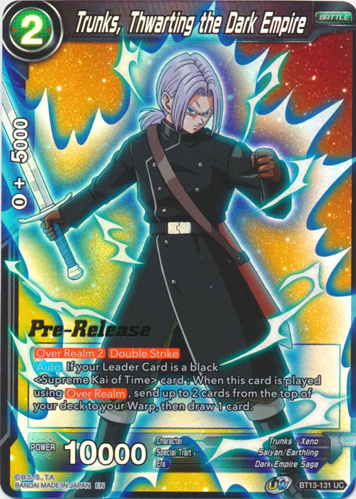 Trunks, Thwarting the Dark Empire (BT13-131) [Supreme Rivalry Prerelease Promos] | Shuffle n Cut Hobbies & Games