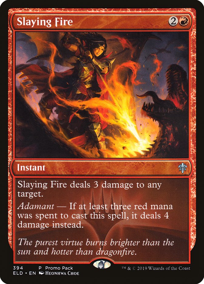Slaying Fire (Promo Pack) [Throne of Eldraine Promos] | Shuffle n Cut Hobbies & Games
