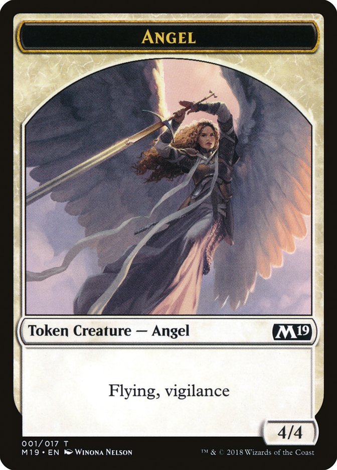 Angel Token [Core Set 2019 Tokens] | Shuffle n Cut Hobbies & Games