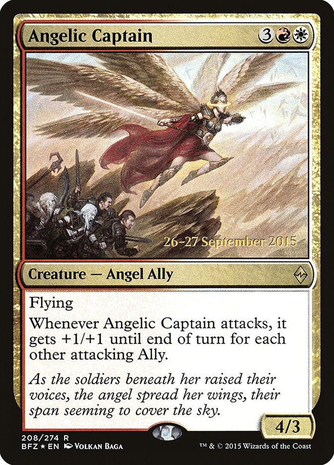 Angelic Captain [Battle for Zendikar Prerelease Promos] | Shuffle n Cut Hobbies & Games