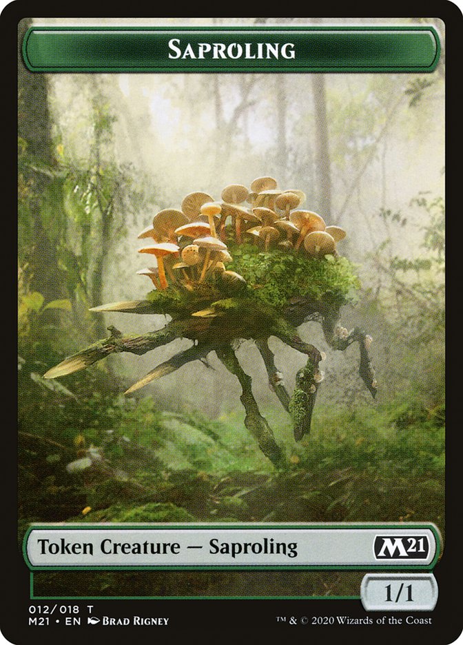 Dog // Saproling Double-Sided Token [Core Set 2021 Tokens] | Shuffle n Cut Hobbies & Games