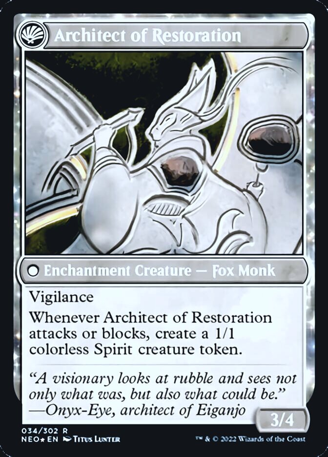 The Restoration of Eiganjo // Architect of Restoration [Kamigawa: Neon Dynasty Prerelease Promos] | Shuffle n Cut Hobbies & Games