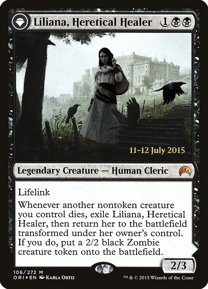Liliana, Heretical Healer // Liliana, Defiant Necromancer [Magic Origins Prerelease Promos] | Shuffle n Cut Hobbies & Games