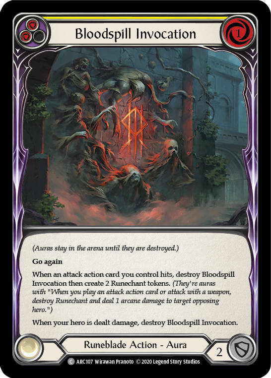 Bloodspill Invocation (Yellow) [ARC107] Unlimited Edition Normal | Shuffle n Cut Hobbies & Games