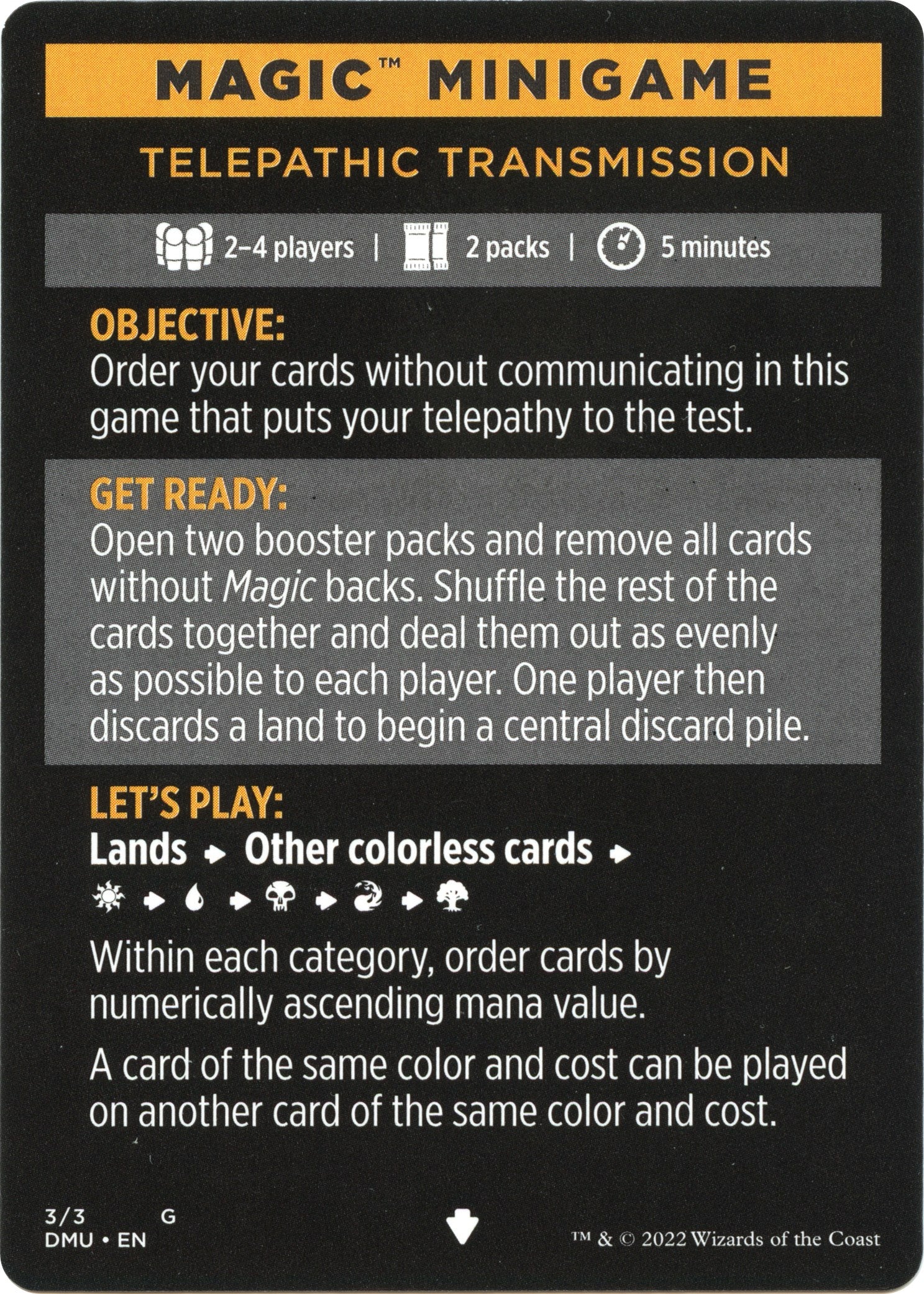 Telepathic Transmission (Magic Minigame) [Dominaria United Minigame] | Shuffle n Cut Hobbies & Games