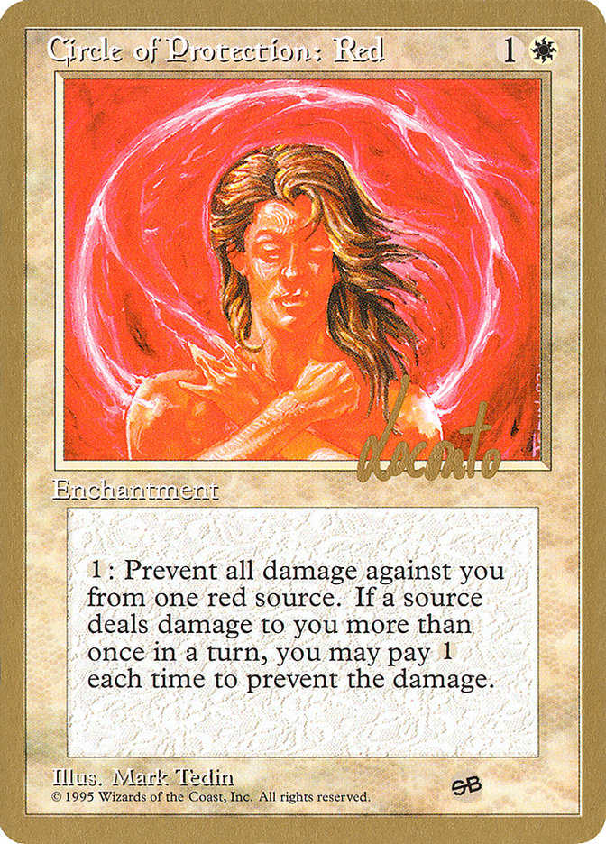 Circle of Protection: Red (Michael Loconto) (SB) (4ED) [Pro Tour Collector Set] | Shuffle n Cut Hobbies & Games