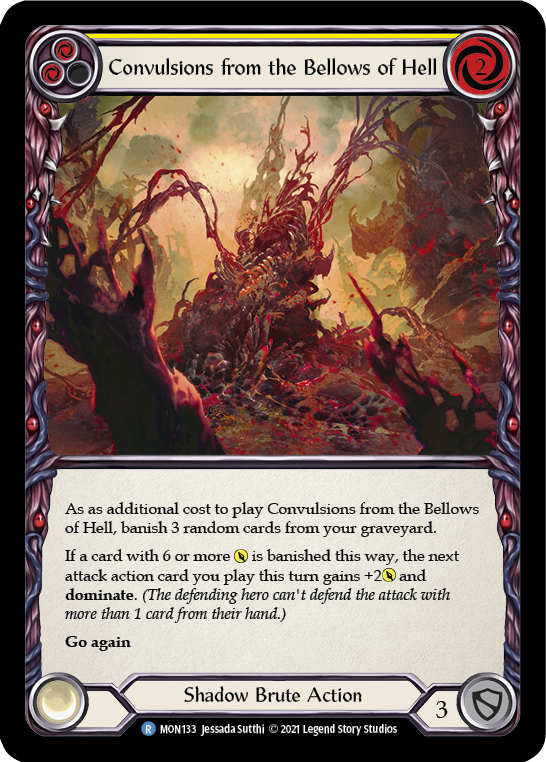 Convulsions from the Bellows of Hell (Yellow) (Rainbow Foil) [MON133-RF] 1st Edition Rainbow Foil | Shuffle n Cut Hobbies & Games
