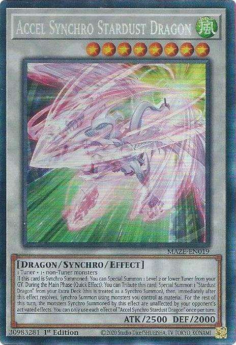 Accel Synchro Stardust Dragon [MAZE-EN019] Collector's Rare | Shuffle n Cut Hobbies & Games