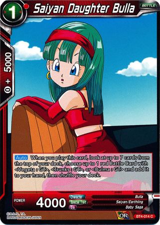 Saiyan Daughter Bulla [BT4-014] | Shuffle n Cut Hobbies & Games