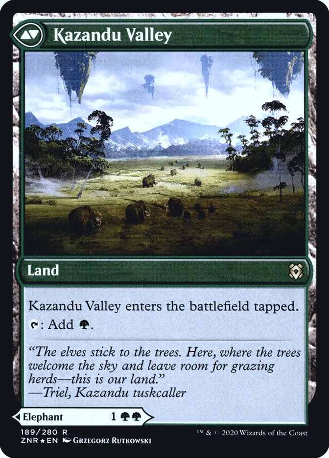 Kazandu Mammoth // Kazandu Valley [Zendikar Rising Prerelease Promos] | Shuffle n Cut Hobbies & Games