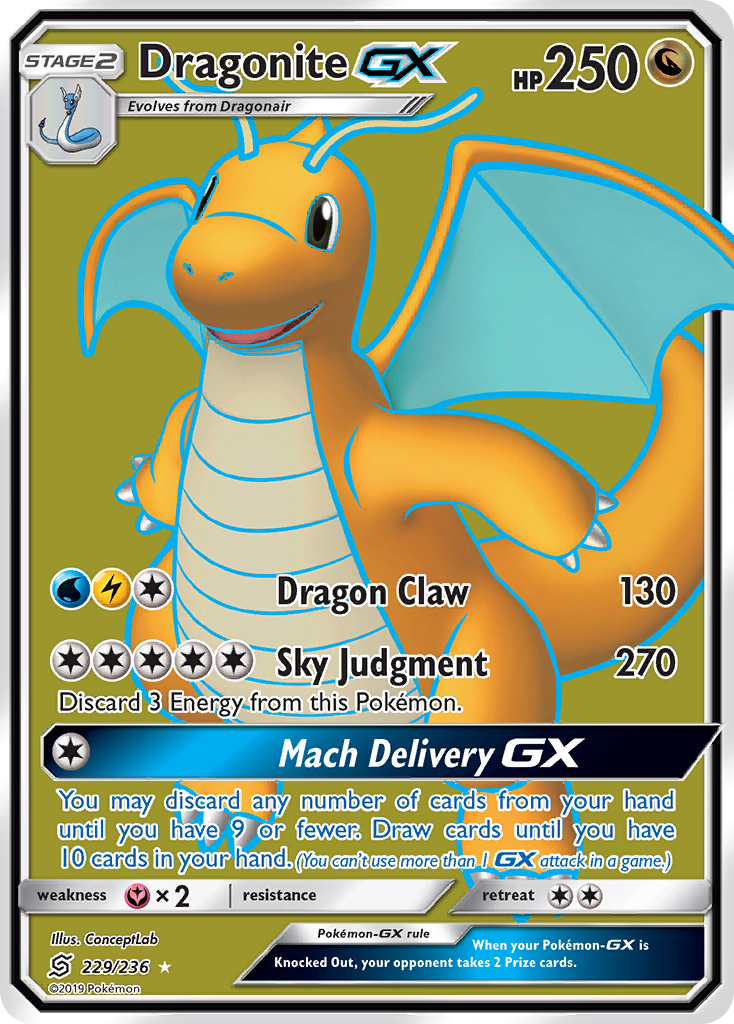 Dragonite GX (229/236) [Sun & Moon: Unified Minds] | Shuffle n Cut Hobbies & Games