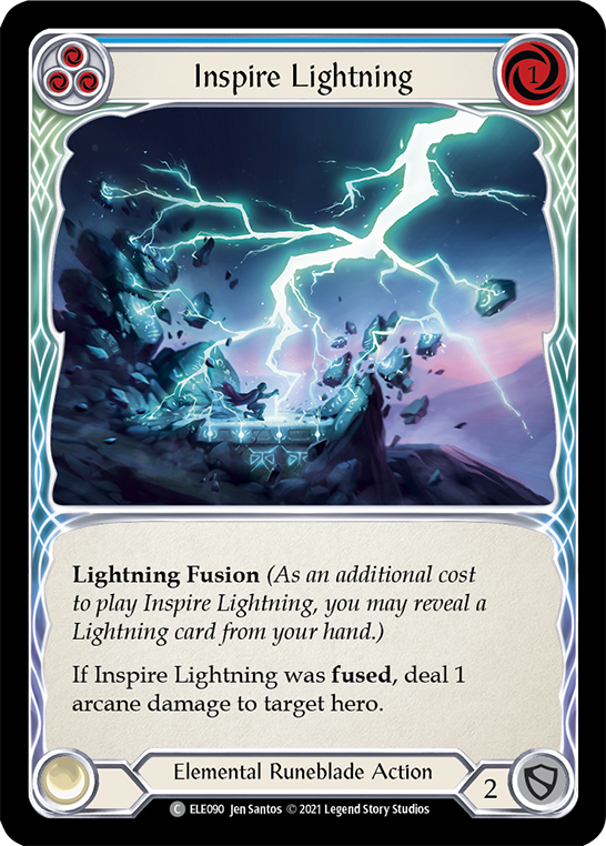 Inspire Lightning (Blue) [ELE090] (Tales of Aria)  1st Edition Rainbow Foil | Shuffle n Cut Hobbies & Games