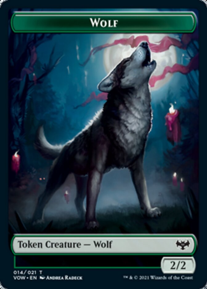 Blood // Wolf (014) Double-Sided Token [Innistrad: Crimson Vow Tokens] | Shuffle n Cut Hobbies & Games