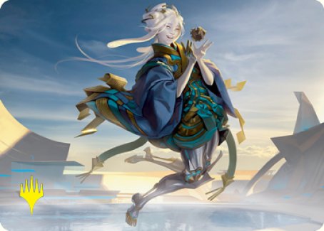 Moonfolk Puzzlemaker Art Card (Gold-Stamped Signature) [Kamigawa: Neon Dynasty Art Series] | Shuffle n Cut Hobbies & Games