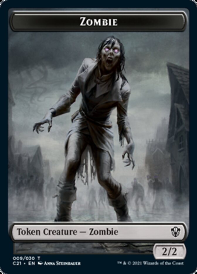 Zombie // Horror Double-Sided Token [Commander 2021 Tokens] | Shuffle n Cut Hobbies & Games