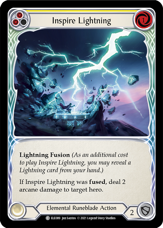 Inspire Lightning (Yellow) [ELE089] (Tales of Aria)  1st Edition Rainbow Foil | Shuffle n Cut Hobbies & Games