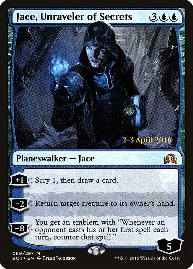 Jace, Unraveler of Secrets [Shadows over Innistrad Prerelease Promos] | Shuffle n Cut Hobbies & Games