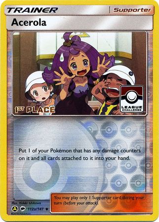 Acerola (112a/147) (League Promo 1st Place) [Sun & Moon: Burning Shadows] | Shuffle n Cut Hobbies & Games