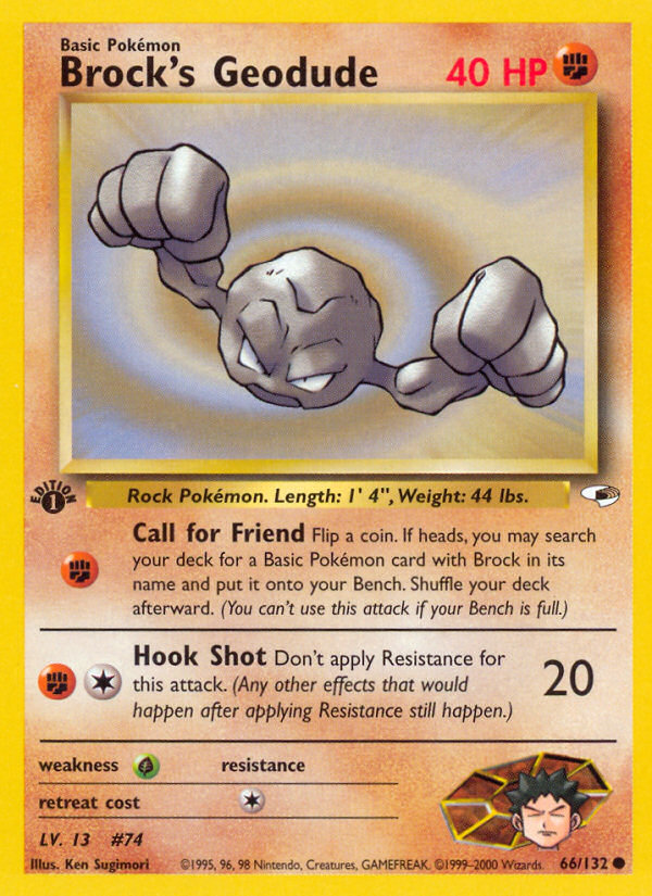 Brock's Geodude (66/132) [Gym Heroes 1st Edition] | Shuffle n Cut Hobbies & Games